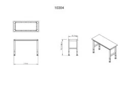 HBM Werkbank Met Massief Houten Blad, In Hoogte Verstelbaar, 122 Cm -Winkel Voor Huishoudelijk Gereedschap 10304 frame maten.jpg 1200x600 0feb5ebc88