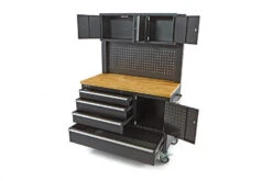 HBM Gereedschapswagen Met Kastenwand, Houten Werkblad, 122 Cm, Zwart -Winkel Voor Huishoudelijk Gereedschap hbm 005 110.jpg 1200x600 1a746ebc88