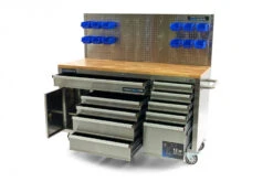 HBM Werkbank 158 Cm 10 Laden Met Deur En Achterwand, RVS -Winkel Voor Huishoudelijk Gereedschap hbm 012 120.jpg 1200x600 0134bebc88