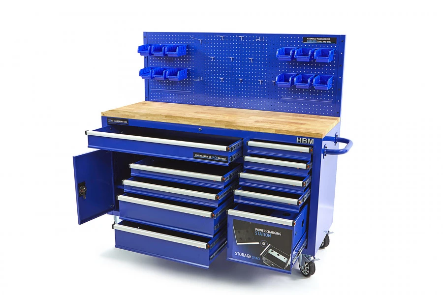 HBM gereedschapswagen met achterwand, houten werkblad, 158 cm, blauw HBM Gereedschapswagen Met Achterwand, Houten Werkblad, 158 Cm, Blauw -Winkel Voor Huishoudelijk Gereedschap hbm 012 99.jpg 1200x600 3304bebc88