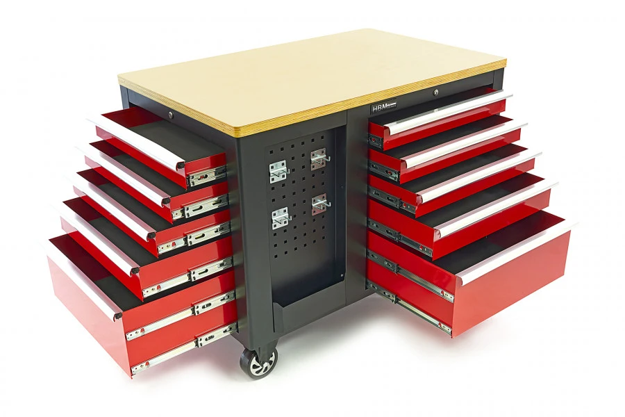 HBM verrijdbare gereedschapswagen, werkbank met houten werkblad 10 laden, rood zwart HBM Verrijdbare Gereedschapswagen, Werkbank Met Houten Werkblad 10 Laden, Rood Zwart -Winkel Voor Huishoudelijk Gereedschap hbm 017 132.jpg 1200x600 81f9febc88