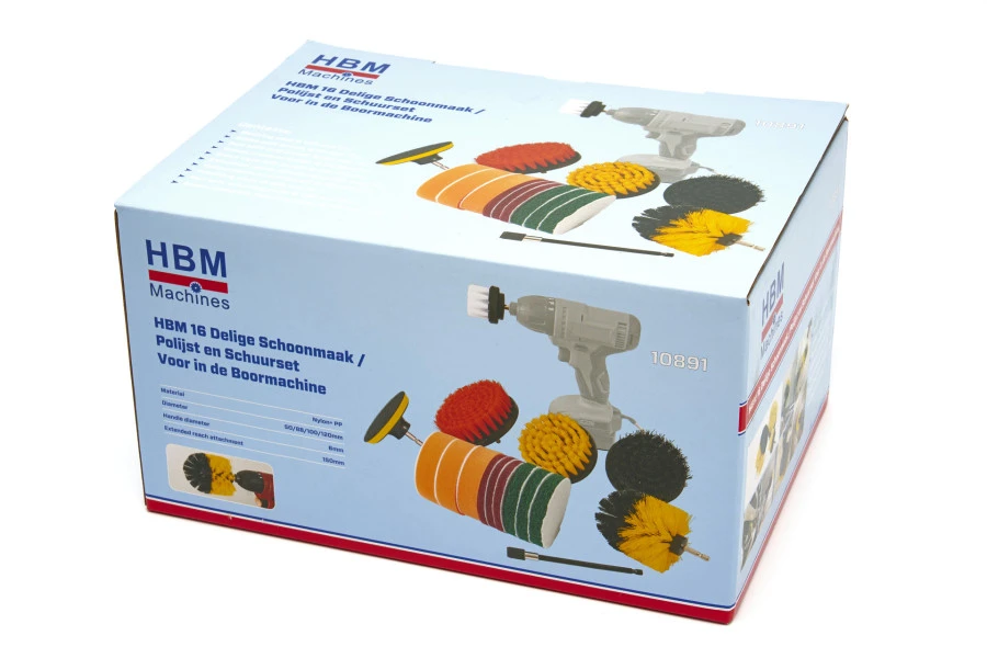 HBM 16 Delige Schoonmaak / Polijst en Schuurset Voor in de Boormachine HBM 16 Delige Schoonmaak / Polijst En Schuurset Voor In De Boormachine -Winkel Voor Huishoudelijk Gereedschap hbm 204 77.jpg 1200x600 c559cebc88