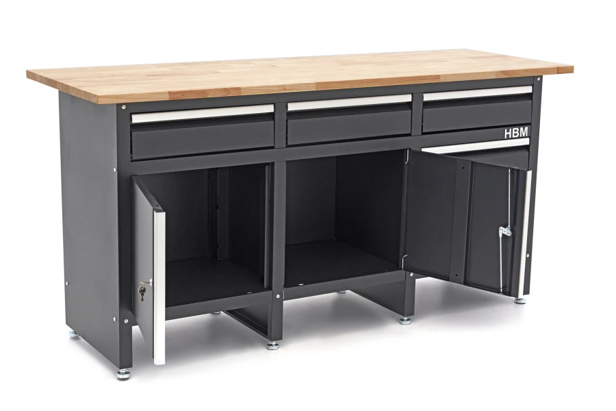 HBM 171 Cm Werkbank Met 6 Laden 2 Deuren en Massief Houten Werkblad HBM 171 Cm Werkbank Met 6 Laden 2 Deuren En Massief Houten Werkblad -Winkel Voor Huishoudelijk Gereedschap hbm 2111 10.jpg 1200x600 e4e80ebc88