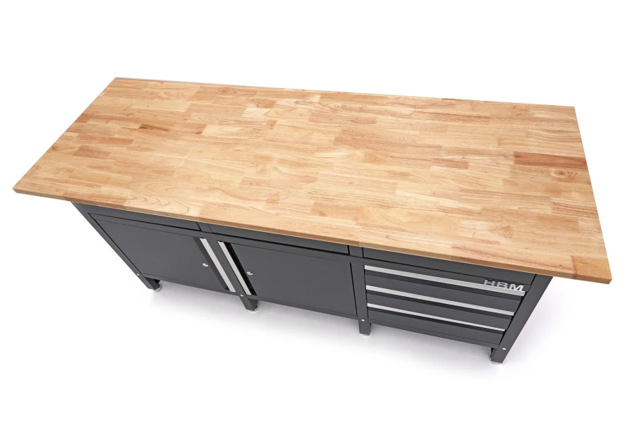 HBM 171 Cm Werkbank Met 6 Laden 2 Deuren en Massief Houten Werkblad HBM 171 Cm Werkbank Met 6 Laden 2 Deuren En Massief Houten Werkblad -Winkel Voor Huishoudelijk Gereedschap hbm 2116 8.jpg 1200x600 e19d6ebc88