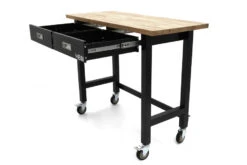 HBM Werkbank Met Massief Houten Blad, 2 Laden, Verrijdbaar, 122 Cm -Winkel Voor Huishoudelijk Gereedschap hbm 3072 8.jpg 1200x600 46c59ebc88